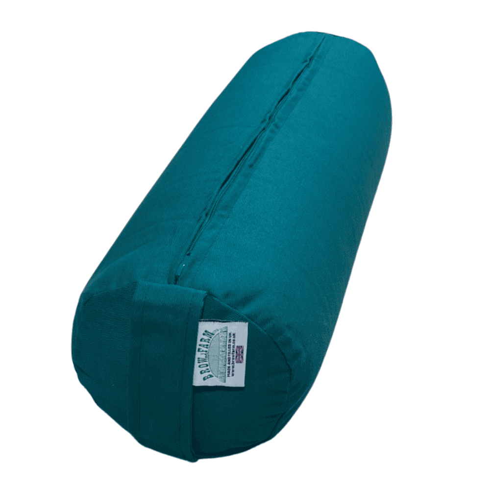 Small emerald green colour yoga bolster