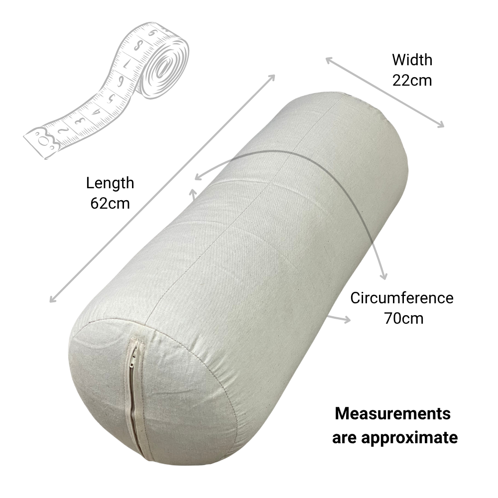 Yoga bolster inner dimensions diagram