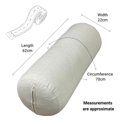 Yoga bolster inner dimensions diagram