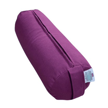 Small aubergine purple colour yoga bolster